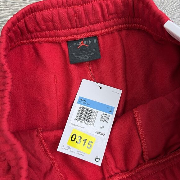 Jordan Fleece Shorts Size Medium Mens Red Brooklyn Standard Fit $52 - Picture 10 of 10